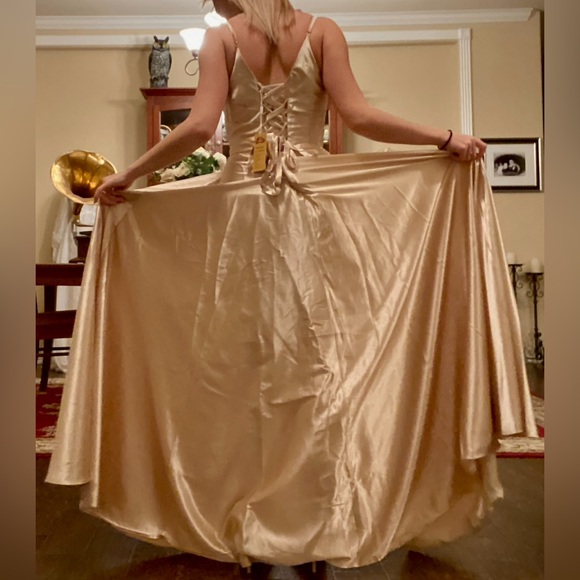 CHAMPAGNE WOMENS WEDDING BRIDESMAIDS DRESS - Picture 2 of 3